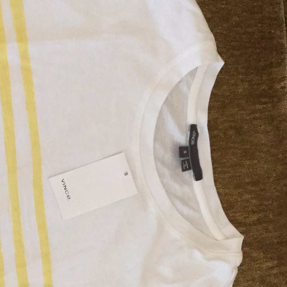 NWT Vince yellow striped long sleeve shirt